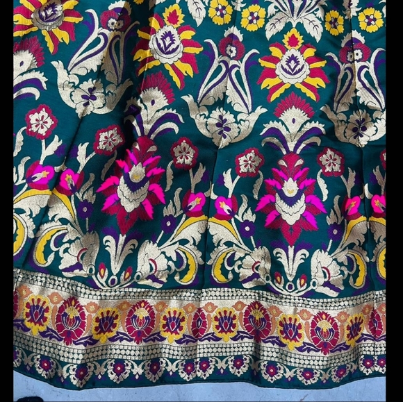 Green Indian lehenga choli garba dress navratri lehenga choli - Picture 5 of 8